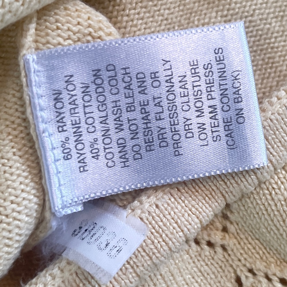 Susan Bristol Womens Vest Size Large Vintage Yellow Sweater Knit Granny Core - Picture 3 of 4